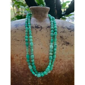 Jay King Sterling Silver and Green Chalcedony Double Strand Necklace